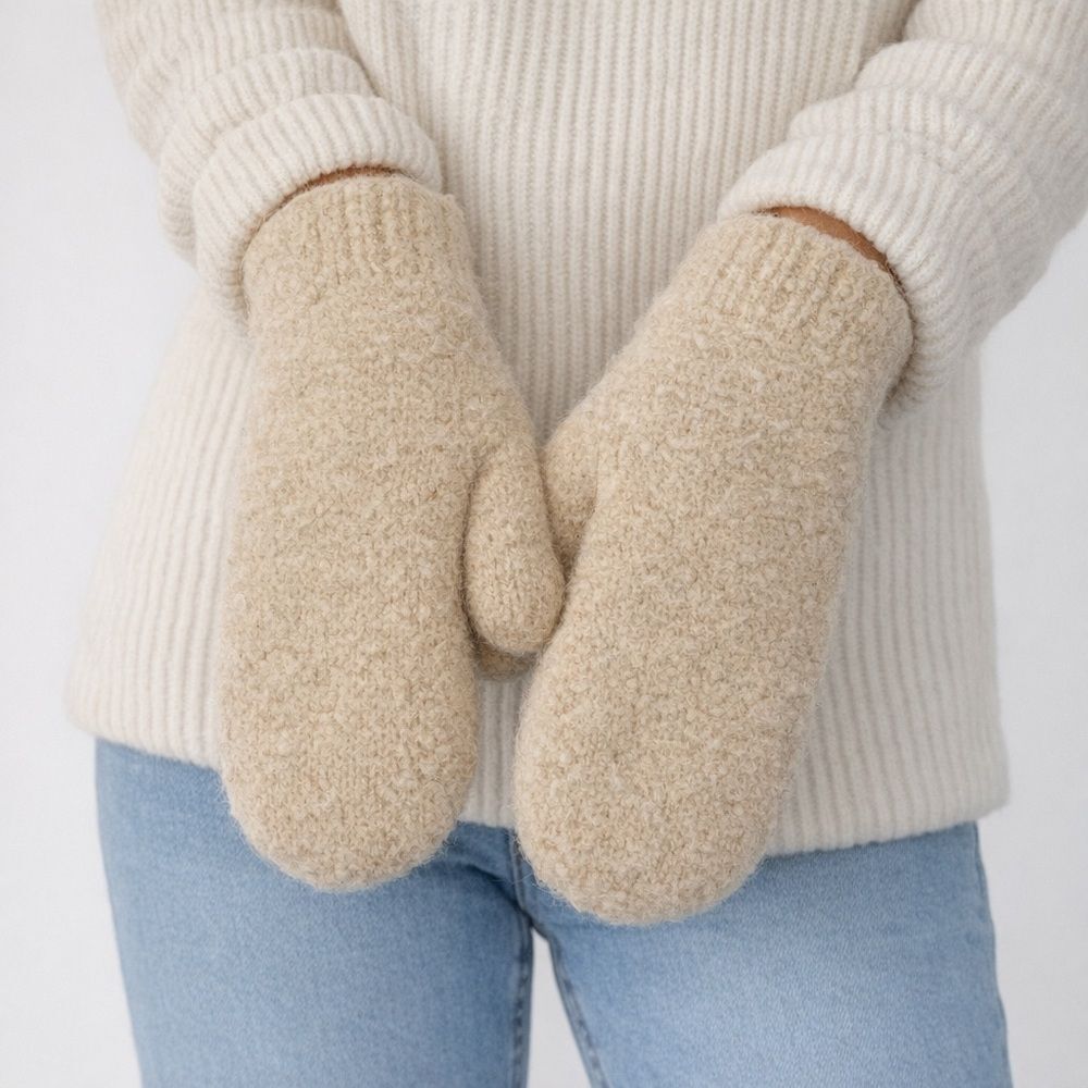 Cozy Beige Mittens